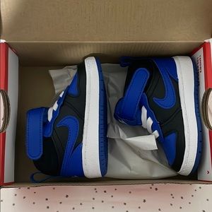 Toddler Nike court borough mid 2 black/royal blue